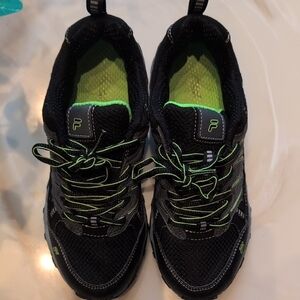 Boys Fila Sneakers.  They Are A Size 4 Black And Green